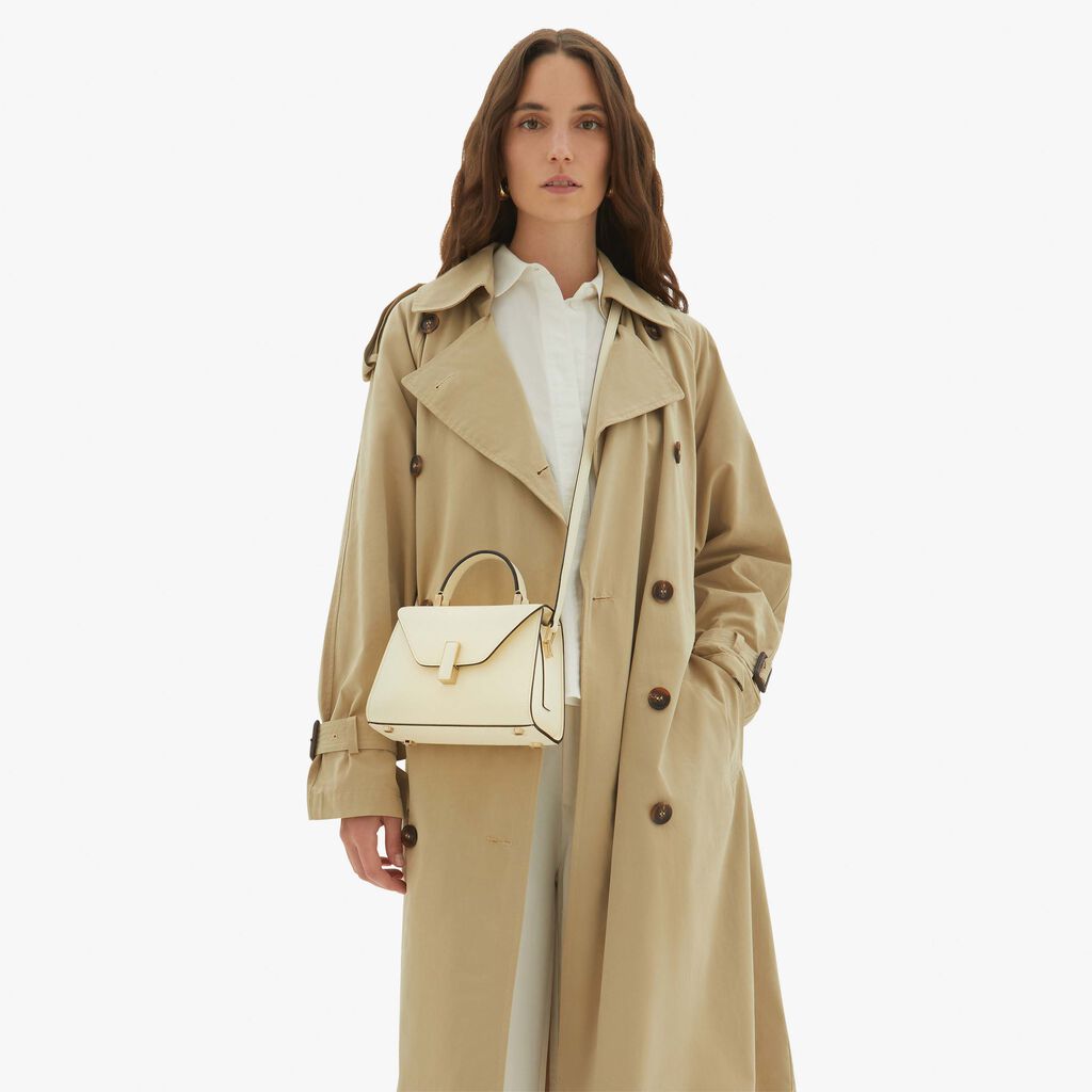 Valextra Borsa a mano Micro in Pelle Bianca | Valextra Iside In Linea