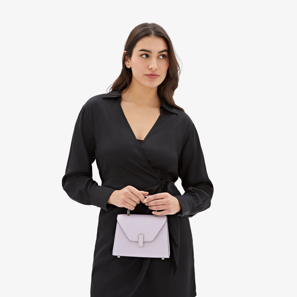 Valextra Borsa a tracolla Donna di Lusso in Pelle Lilla | Valextra Iside Nuovo