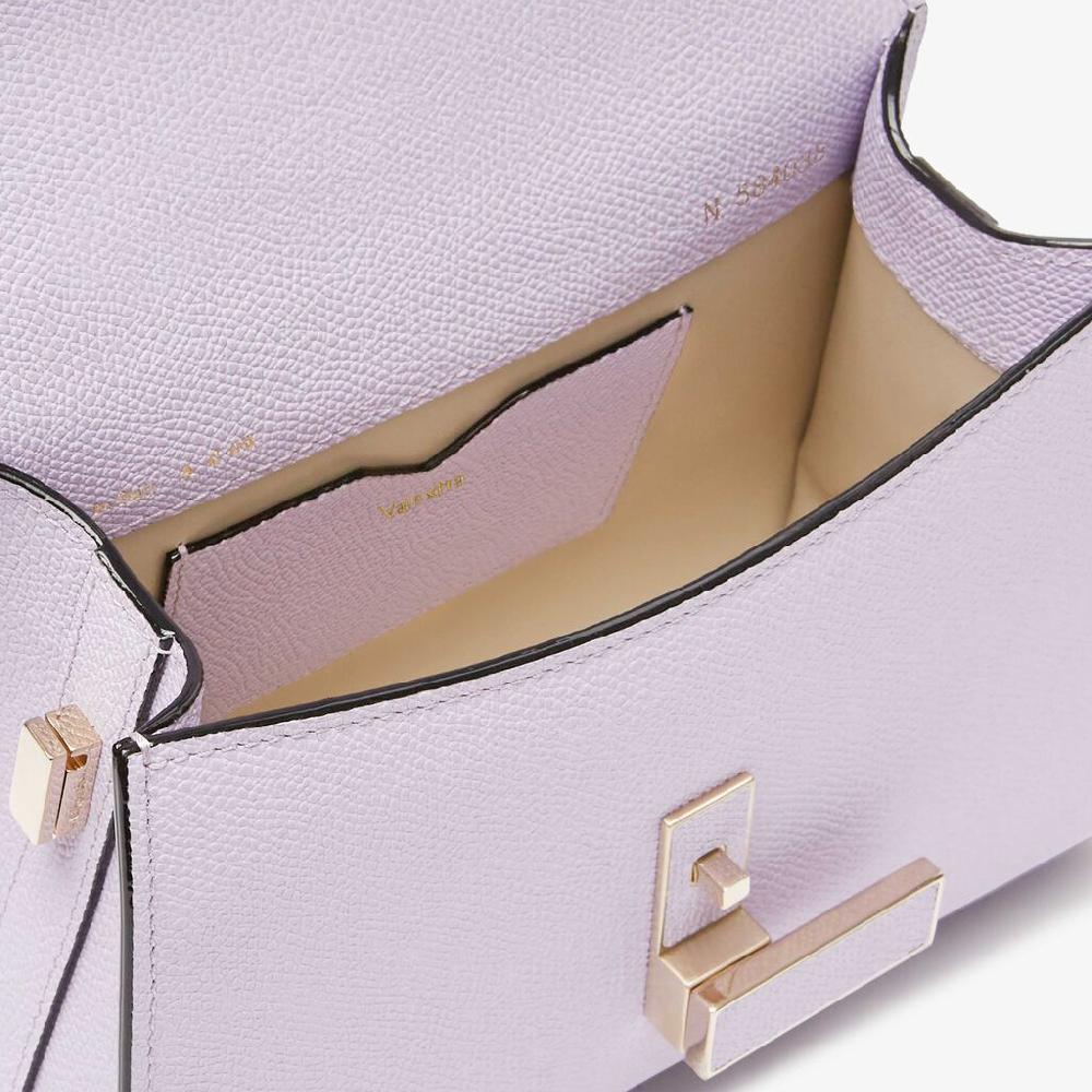 Valextra Borsa a tracolla Donna di Lusso in Pelle Lilla | Valextra Iside Nuovo