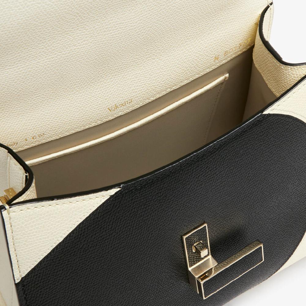 Valextra Borsa a mano da Donna Mini in Pelle Bianca e Nera | Valextra Iside Promozione