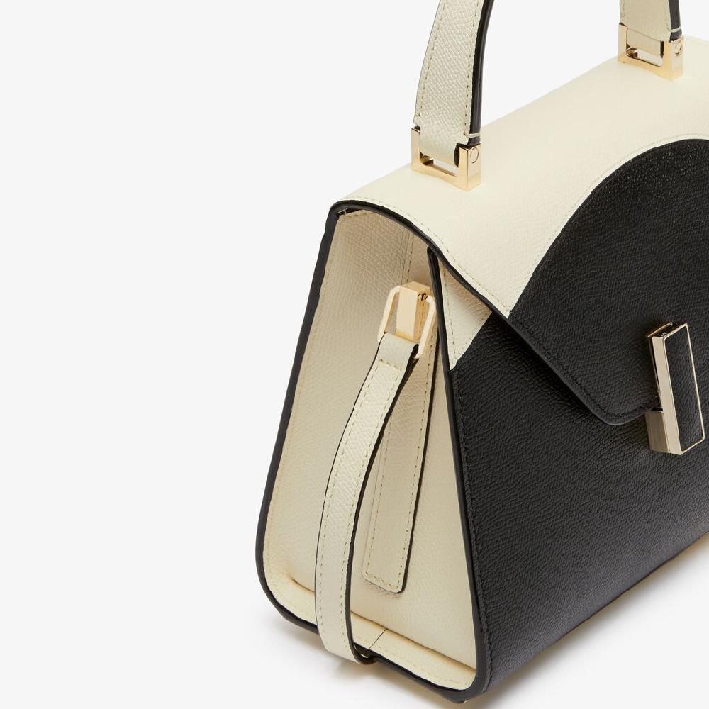 Valextra Borsa a mano da Donna Mini in Pelle Bianca e Nera | Valextra Iside Promozione