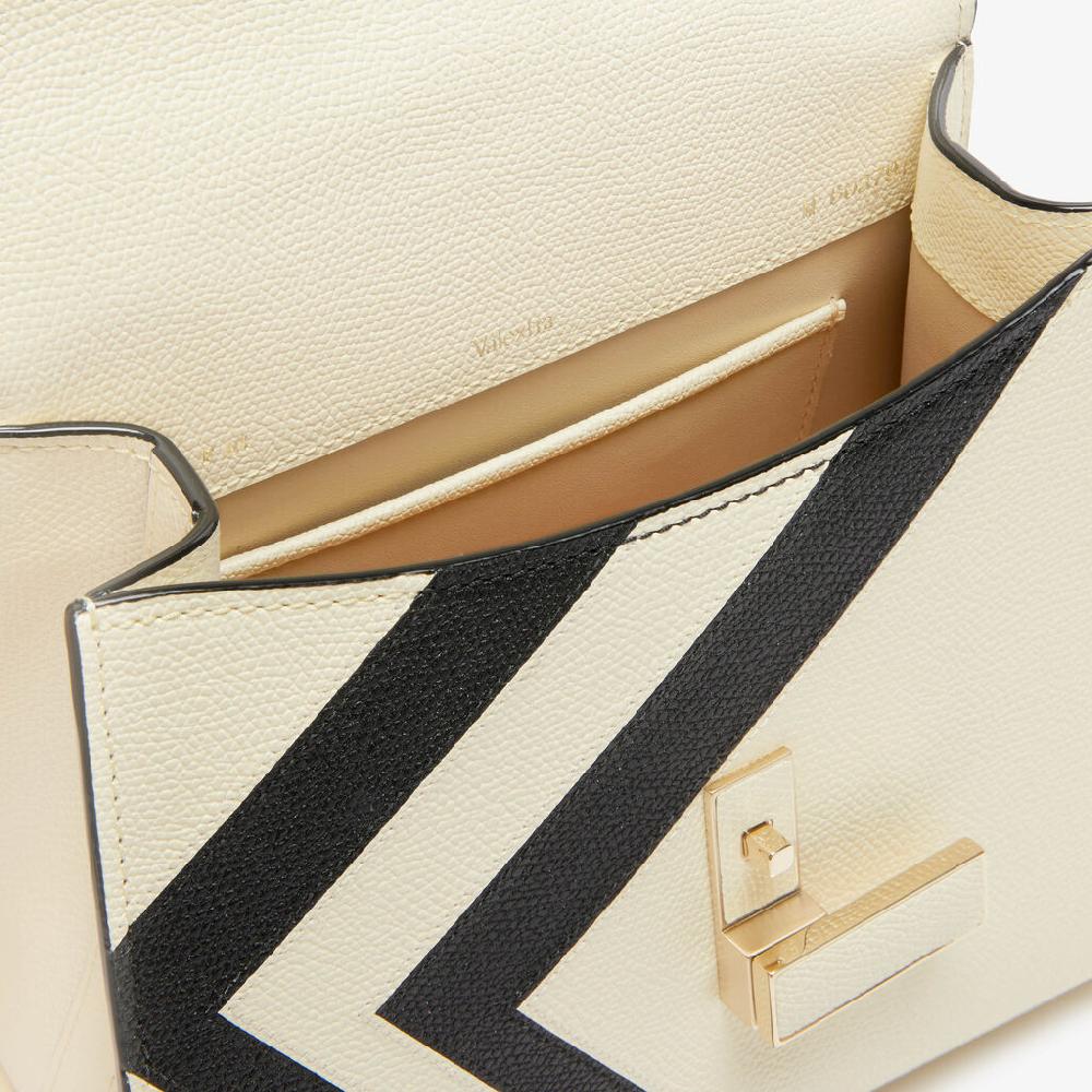 Valextra Borsa a mano Donna Pelle intarsia Bianca e Nera | Valextra Iside Spedizione Gratuita