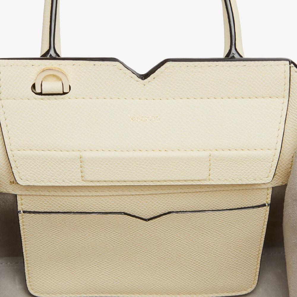 Valextra Borsa a Tracolla Milano Micro | Pelle di vitello Millepunte Soft | Bianco Pergamena | Valextra Qualità Garantita