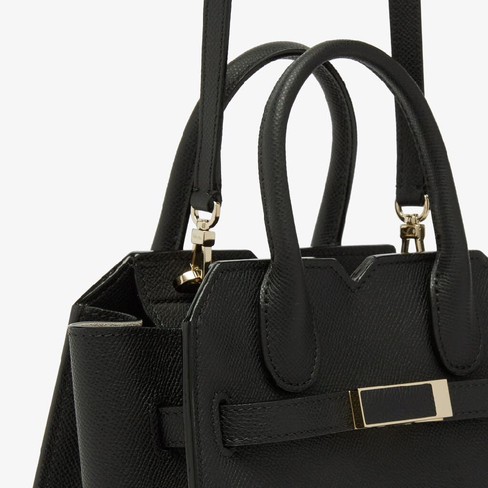 Valextra Borsa a Tracolla Milano Micro | Pelle di vitello Millepunte Soft | Nero | Valextra Negozi Online