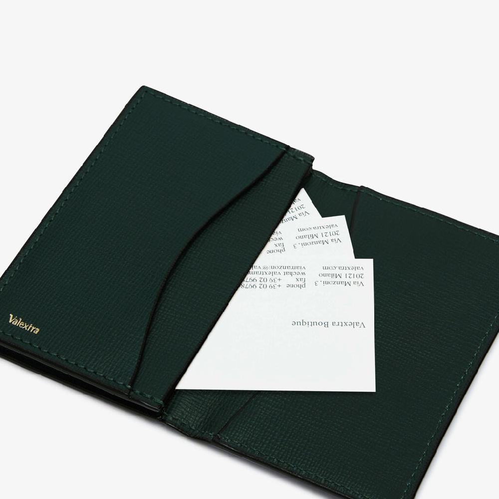 Valextra Porta carte di credito elegante in Pelle Verde | Valextra Sottocosto