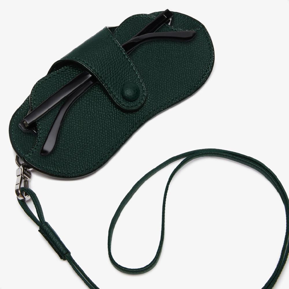 Valextra Custodia porta occhiali di Lusso in Pelle Verde | Valextra Economico