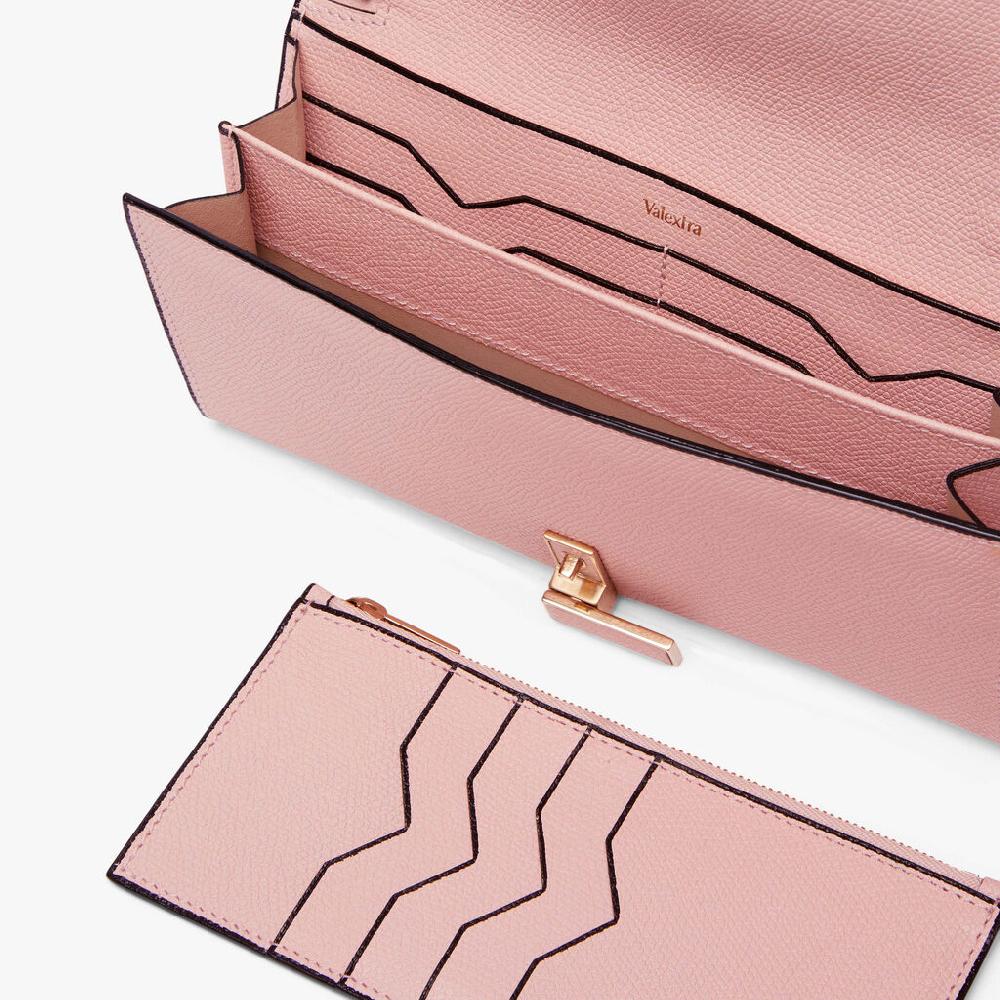 Valextra Portafoglio grande in Pelle Rosa | Valextra Iside Online