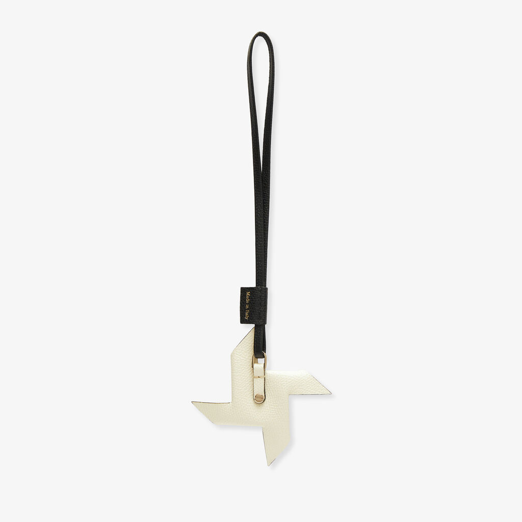 Valextra Charm Girandola | Pelle di vitello Millepunte | Nero/Bianco Pergamena | Valextra In Vendita