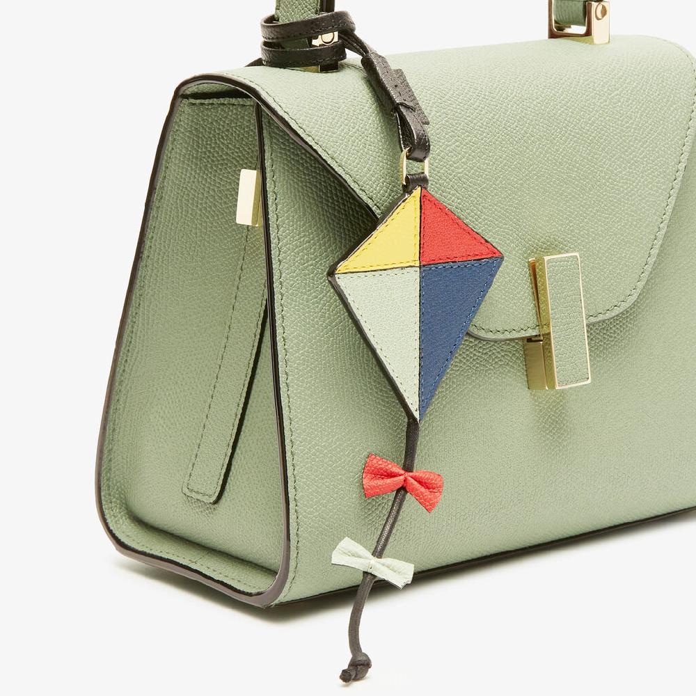Valextra Charm Aquilone | Pelle di vitello Millepunte | Verde Menta/Blu Zaffiro/Rosso Cremisi/Giallo/Nero | Valextra Saldi