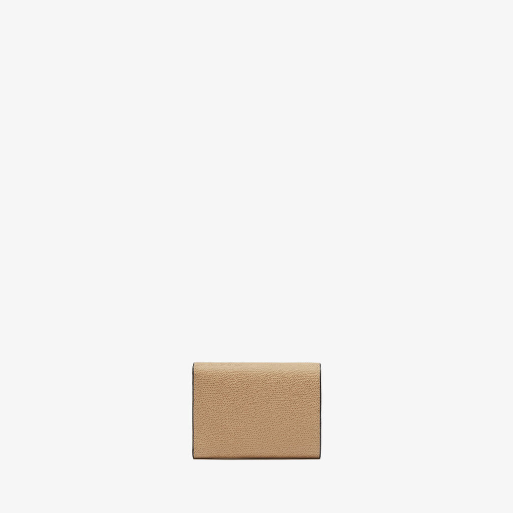Valextra Portafoglio piccolo di Lusso in Pelle Beige | Valextra Pocket Saldi Di Fabbrica