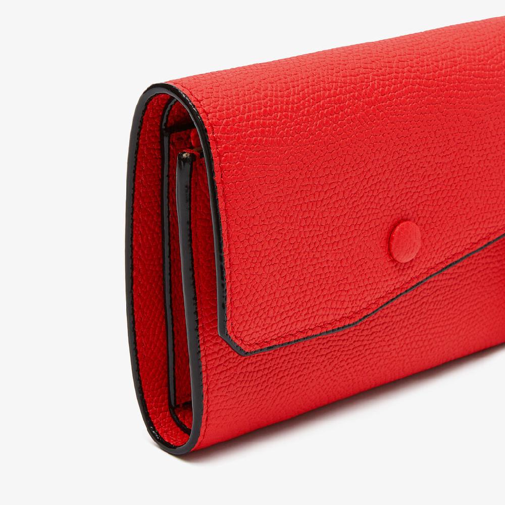 Valextra Portafoglio da Donna in Pelle Rossa cremisi | Valextra Pocket I Più Venduti