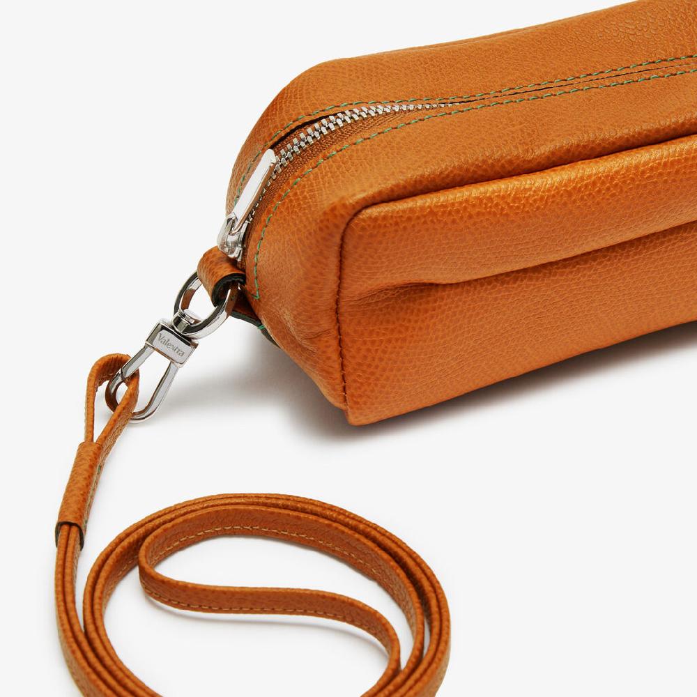 Valextra Trousse da Donna in Pelle Marrone con tracolla | Valextra In Saldo