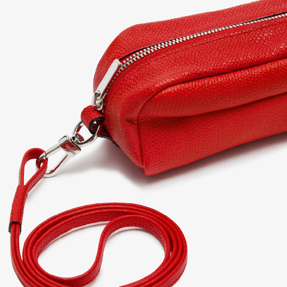 Valextra Trousse da Donna in Pelle Rossa con tracolla | Valextra Nuova