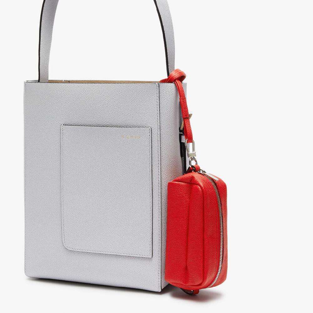 Valextra Trousse da Donna in Pelle Rossa con tracolla | Valextra Nuova