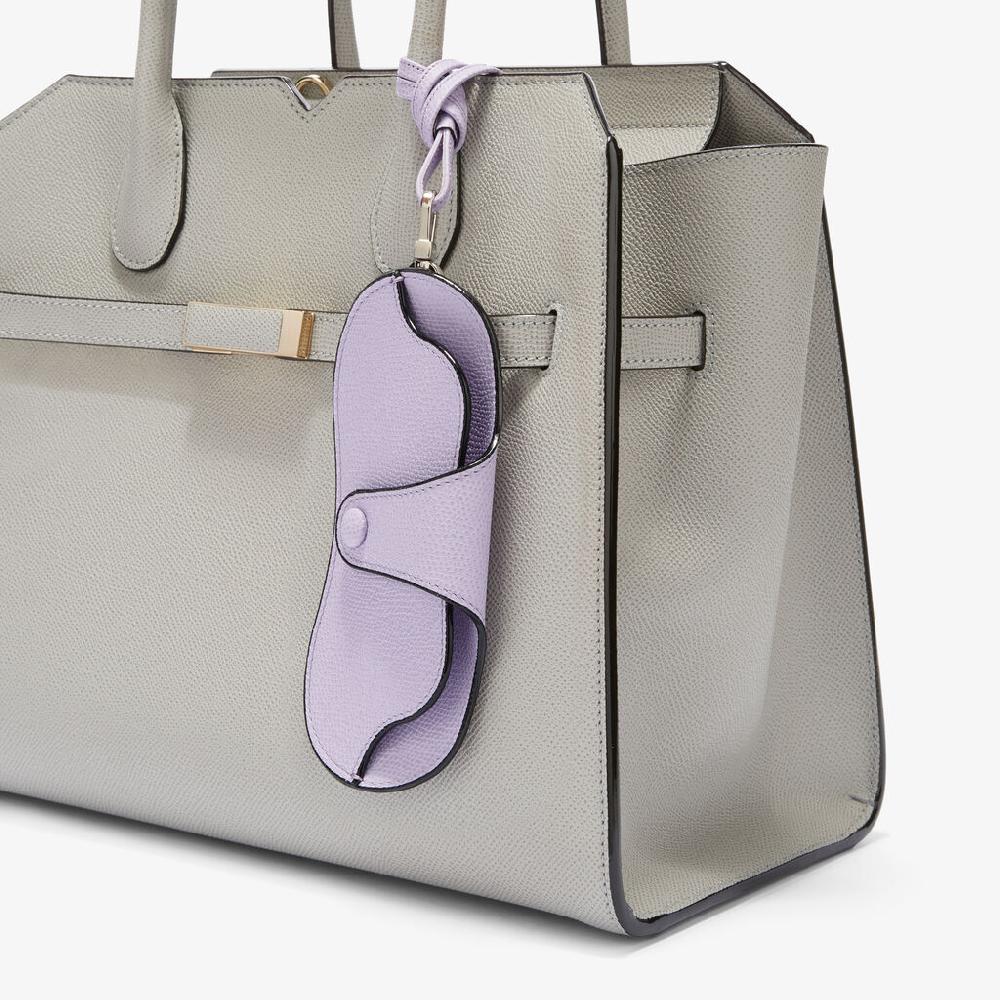 Valextra Custodia occhiali da Donna con laccio di Lusso in Pelle Lilla | Valextra Moda