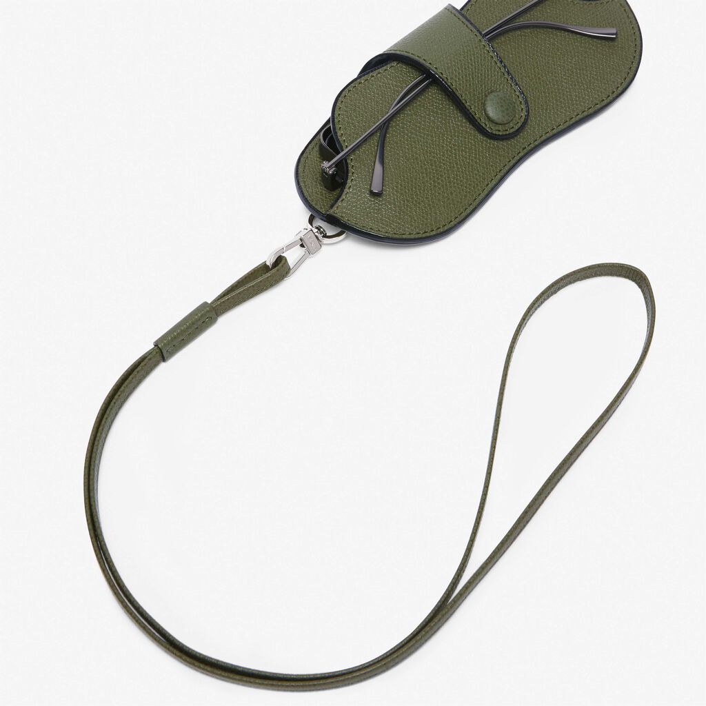 Valextra Custodia occhiali in Pelle Verde Militare | Valextra Spedizione Gratuita