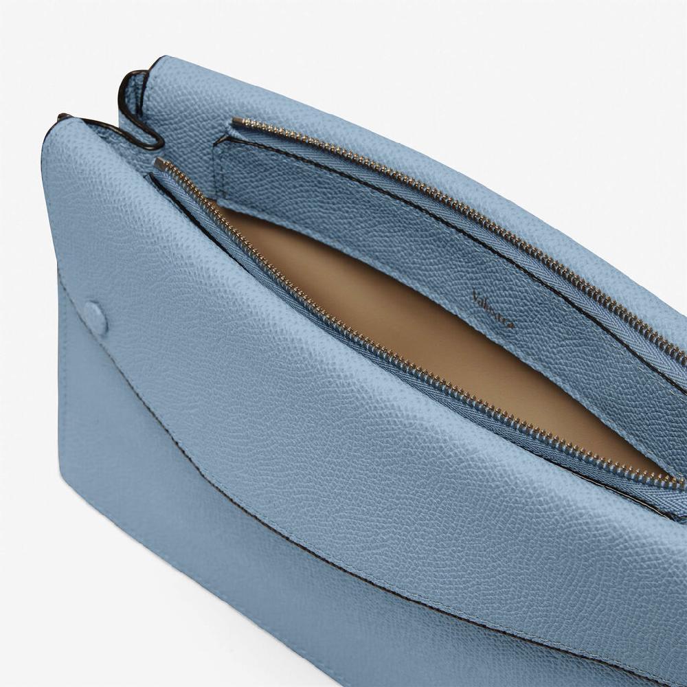 Valextra Borsa a tracolla da Uomo in Pelle Azzurra | Valextra Pocket Acquista Ora