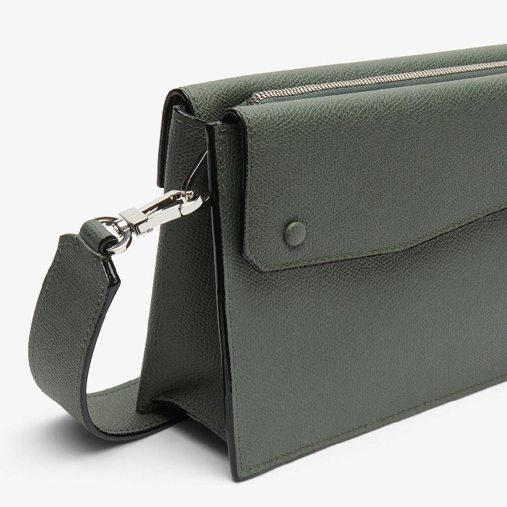 Valextra Borsa a tracolla da Uomo in Pelle Verde | Valextra Pocket Promozione Limitata
