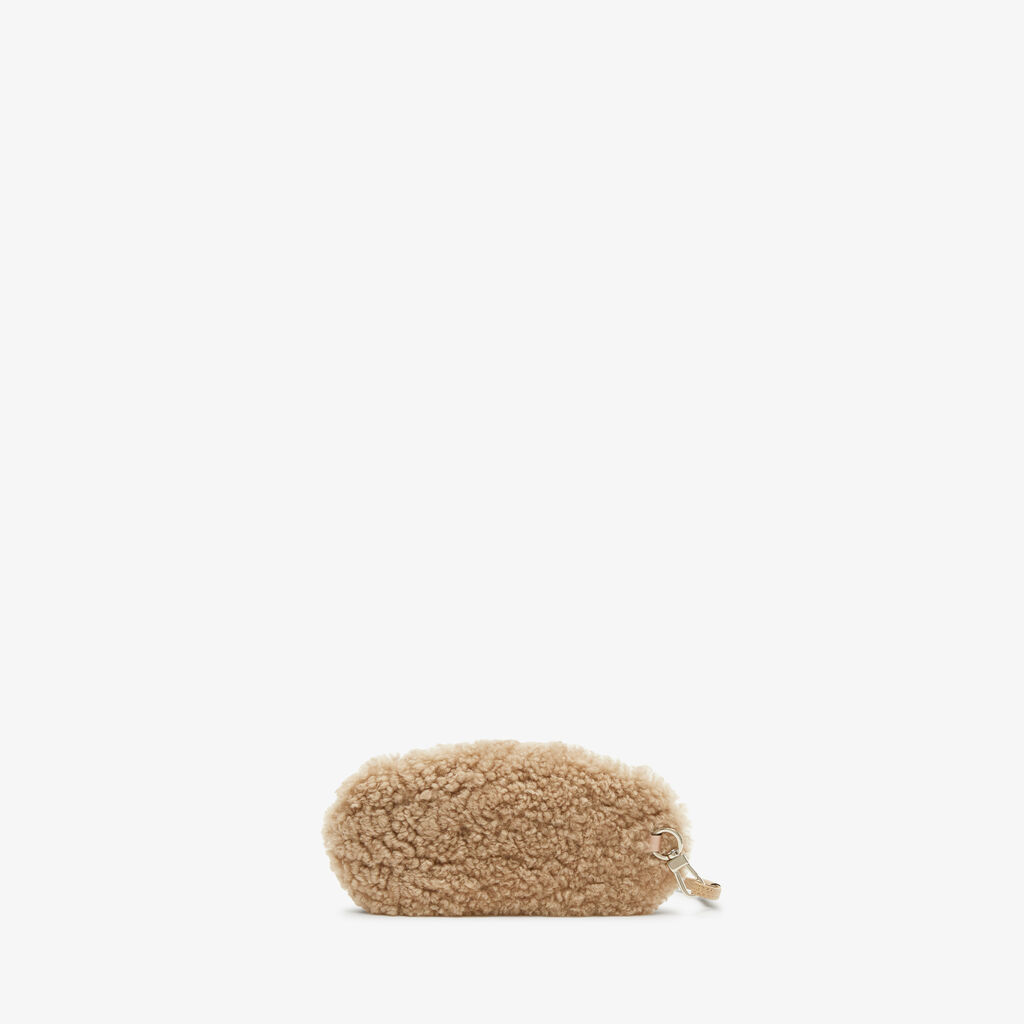 Valextra Custodia per occhiali Orso di Lusso in Shearling Beige Economico