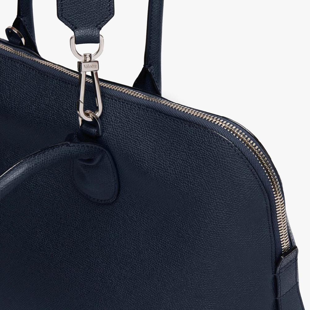 Valextra Borsa tote da ufficio in Pelle Blu | Valextra My Logo Online