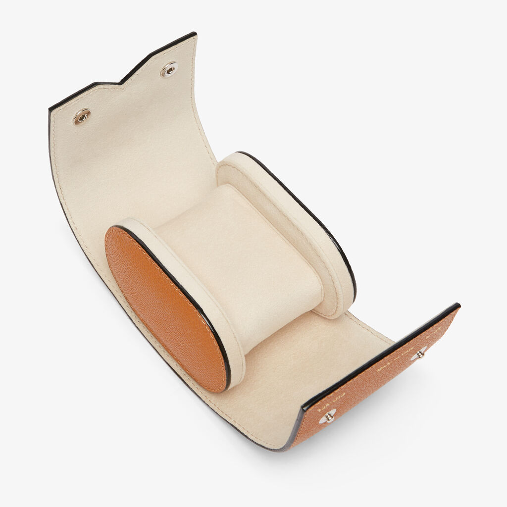 Valextra Porta orologio singolo di Lusso in Pelle Marrone | Valextra V-Line Outlet