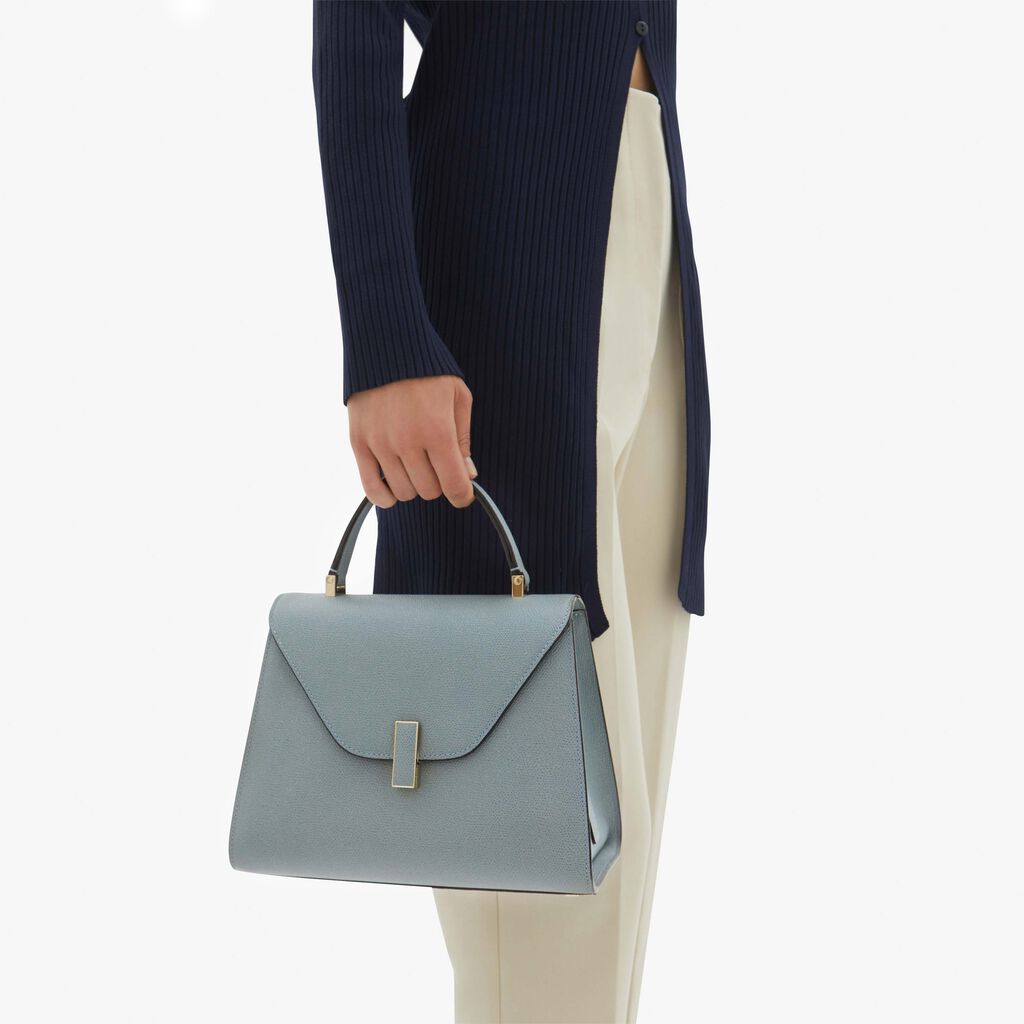 Valextra Valextra Iside: Borsa a mano Media in Pelle Blu I Più Venduti