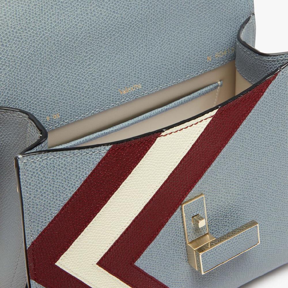 Valextra Borsa Donna Pelle intarsia Blu e Boreaux | Valextra Iside Negozio
