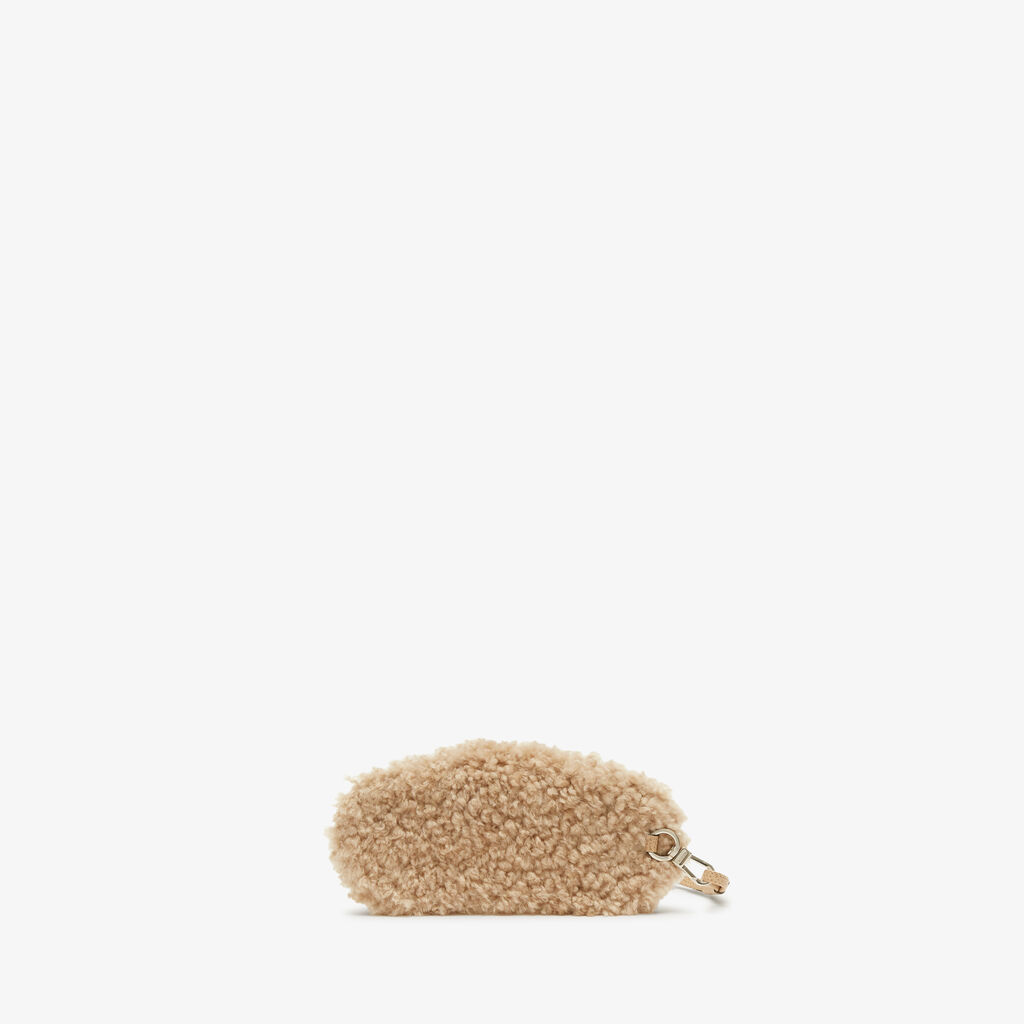 Valextra Custodia porta occhiali di Lusso in Shearling Beige Italy