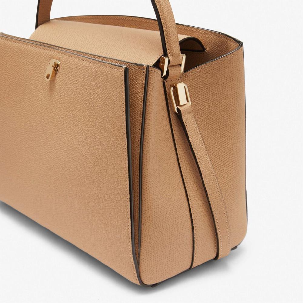 Valextra Borsetta a mano in Pelle Beige con tracolla | Valextra Brera In Linea