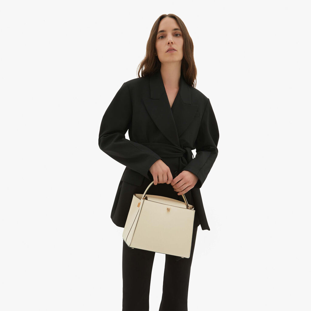Valextra Borsetta a mano elegante in Pelle Bianca | Valextra Brera Pezzi Unici
