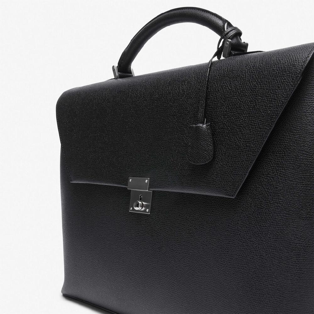 Valextra Valextra Avietta: Borsa business Media in Pelle Nera Vendita