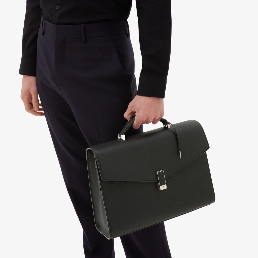 Valextra Valigetta da Uomo in Pelle Nera di Lusso | Valextra Iside Spedizione Gratuita