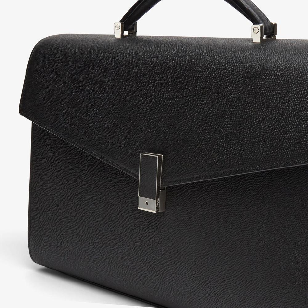 Valextra Valigetta da Uomo in Pelle Nera di Lusso | Valextra Iside Spedizione Gratuita