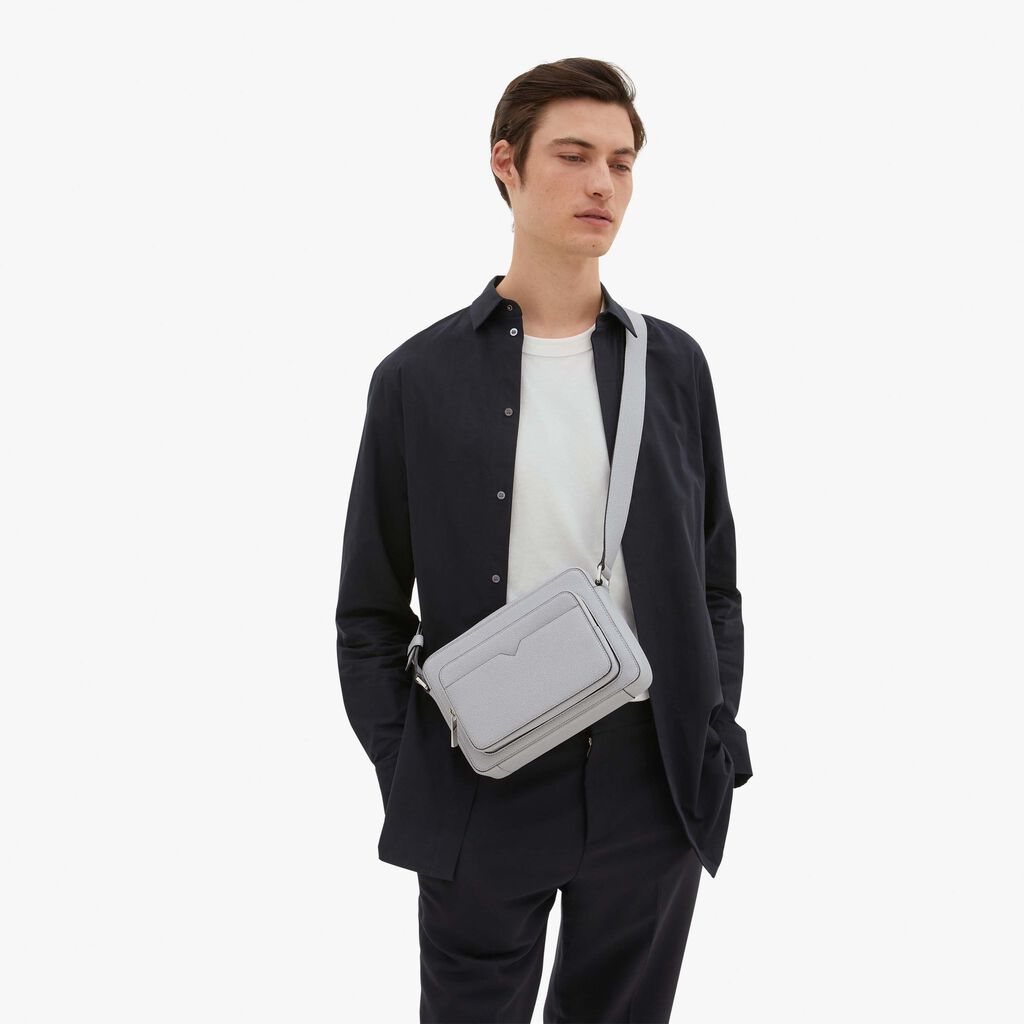 Valextra Borsa reporter da Uomo in Pelle Grigia Sasso | Valextra V-Line Promozione Limitata