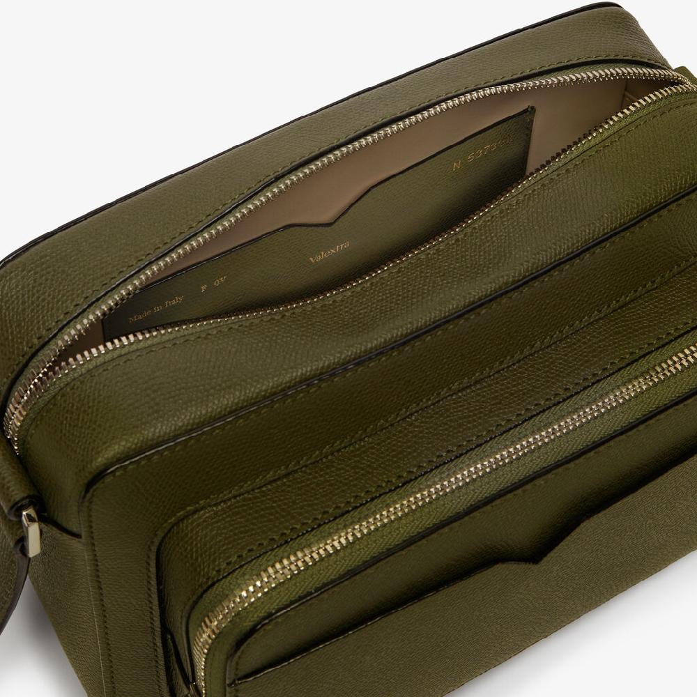 Valextra Borsa a tracolla da Uomo Verde Militare | Valextra V-Line Shopping Online