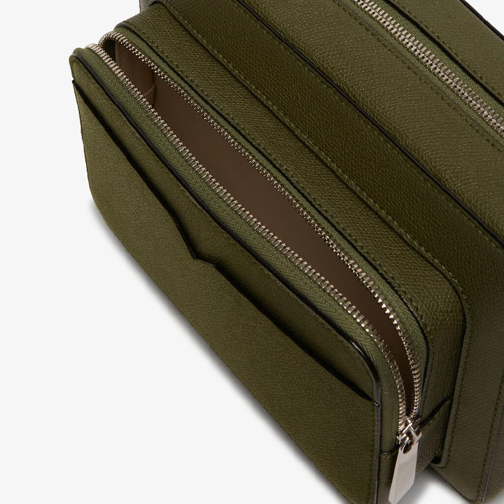 Valextra Borsa a tracolla da Uomo Verde Militare | Valextra V-Line Shopping Online