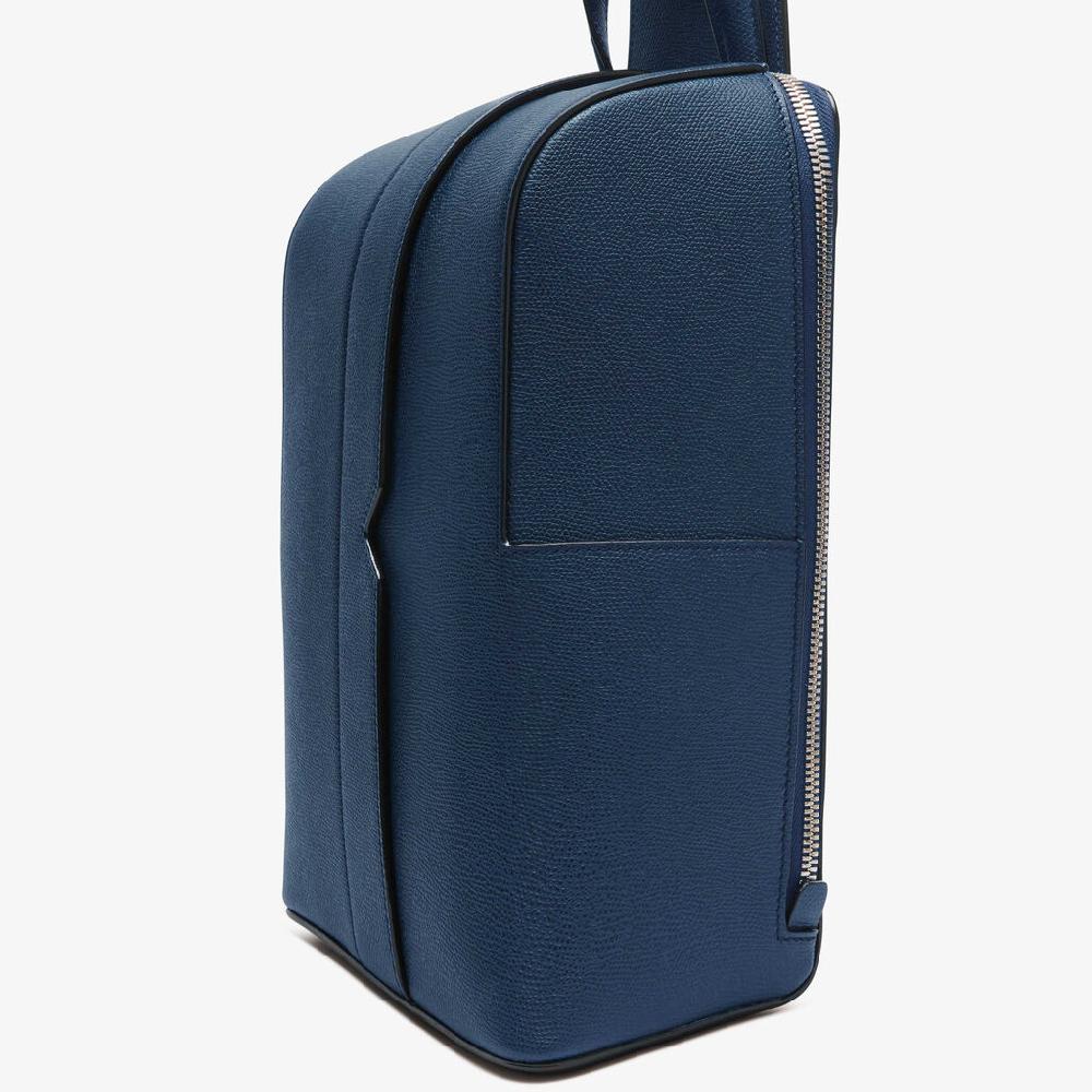 Valextra Zaino monospalla Uomo di Lusso in Pelle Blu | Valextra V-Line Affare Del Giorno