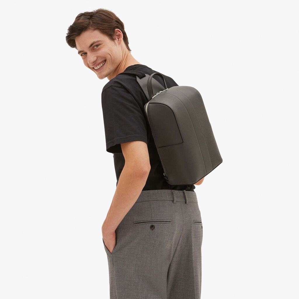 Valextra Zaino monospalla elegante in Pelle Grigia | Valextra V-Line Prezzo Ridotto