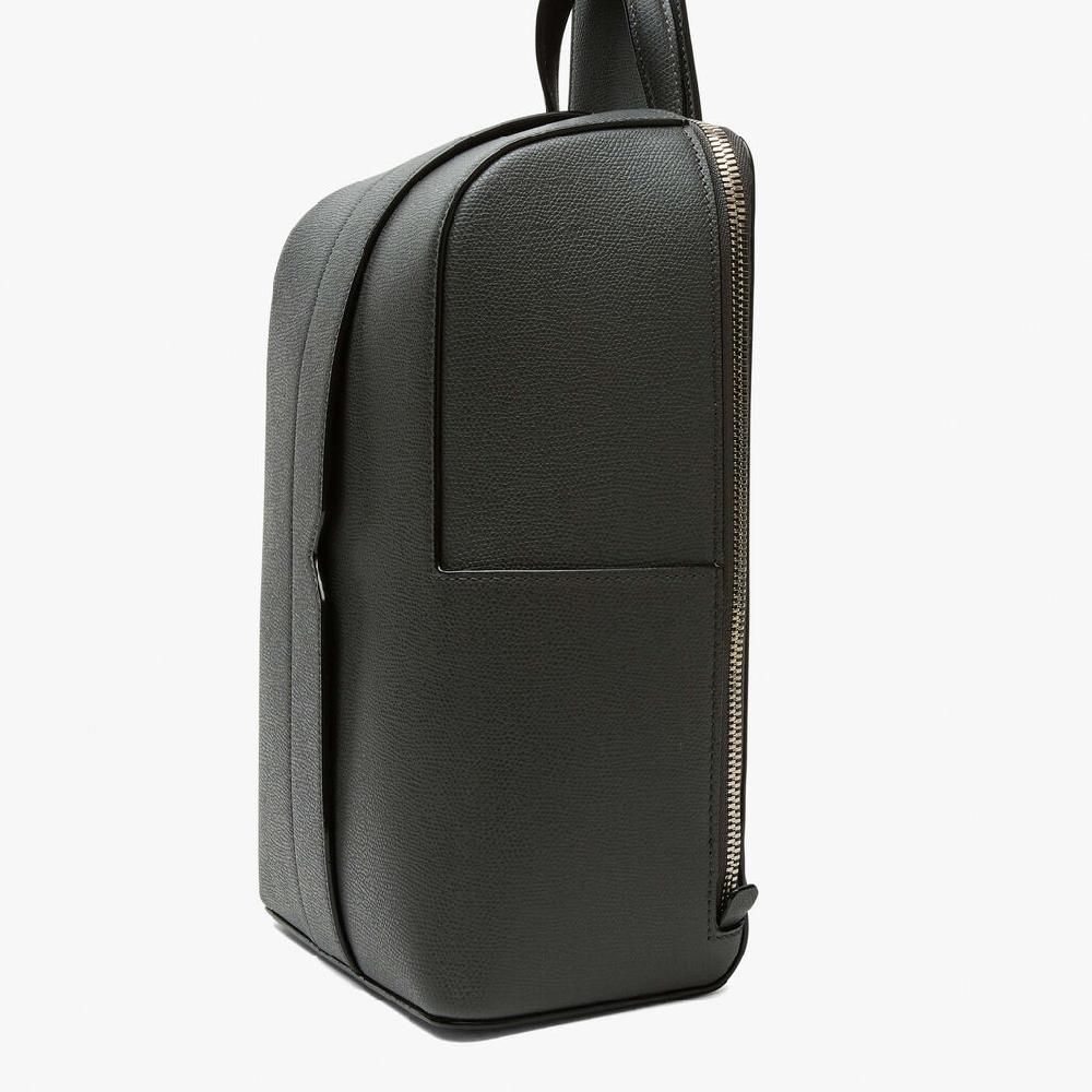 Valextra Zaino monospalla elegante in Pelle Grigia | Valextra V-Line Prezzo Ridotto