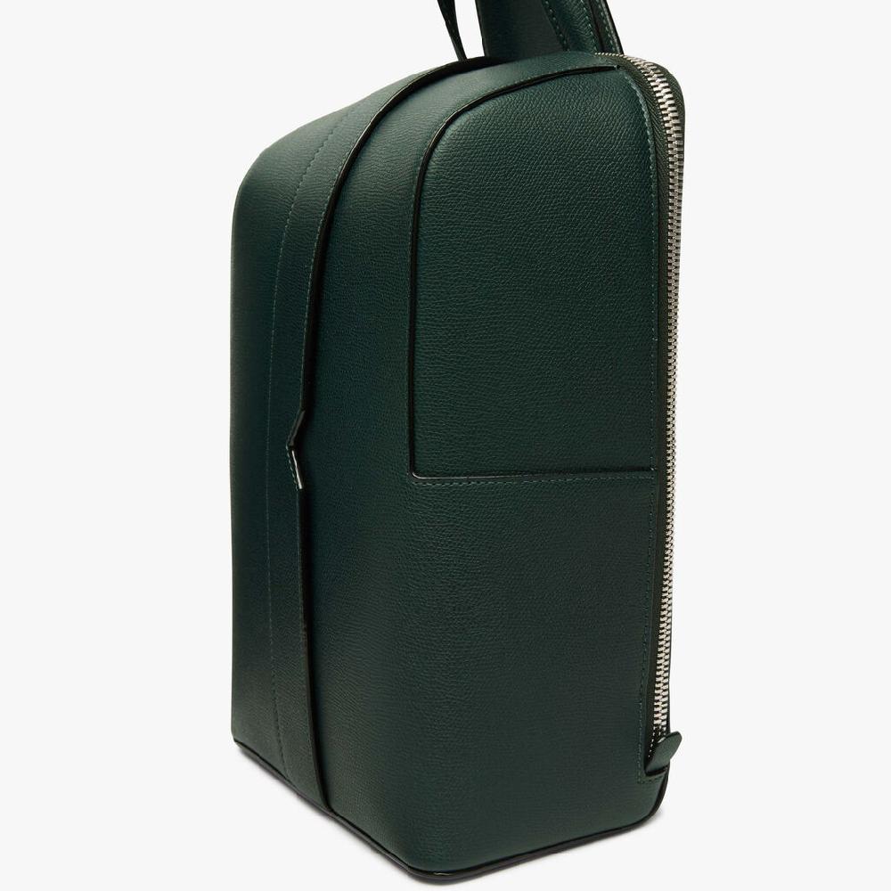 Valextra Zaino monospalla da Uomo in Pelle Verde | Valextra V-Line Convenienza