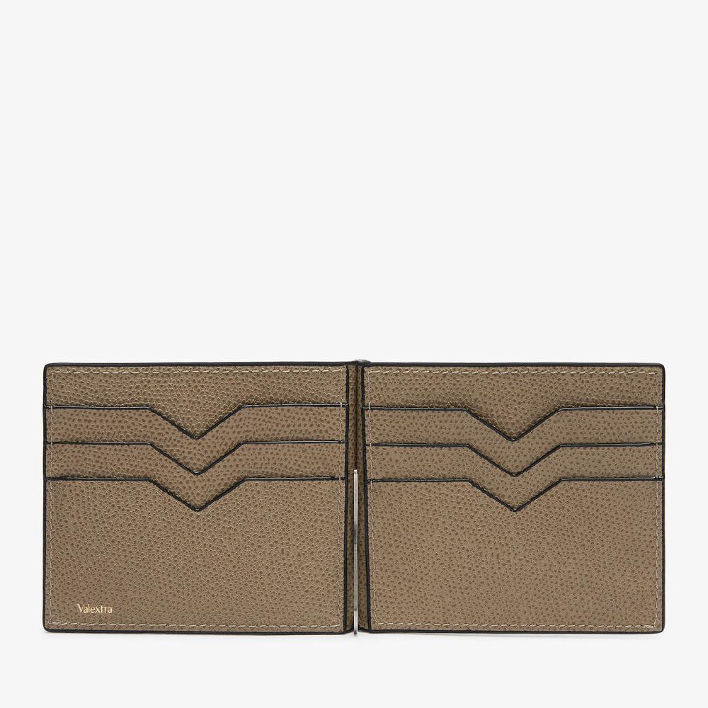 Valextra Portafoglio con fermasoldi in Pelle Marrone | Valextra Sconto