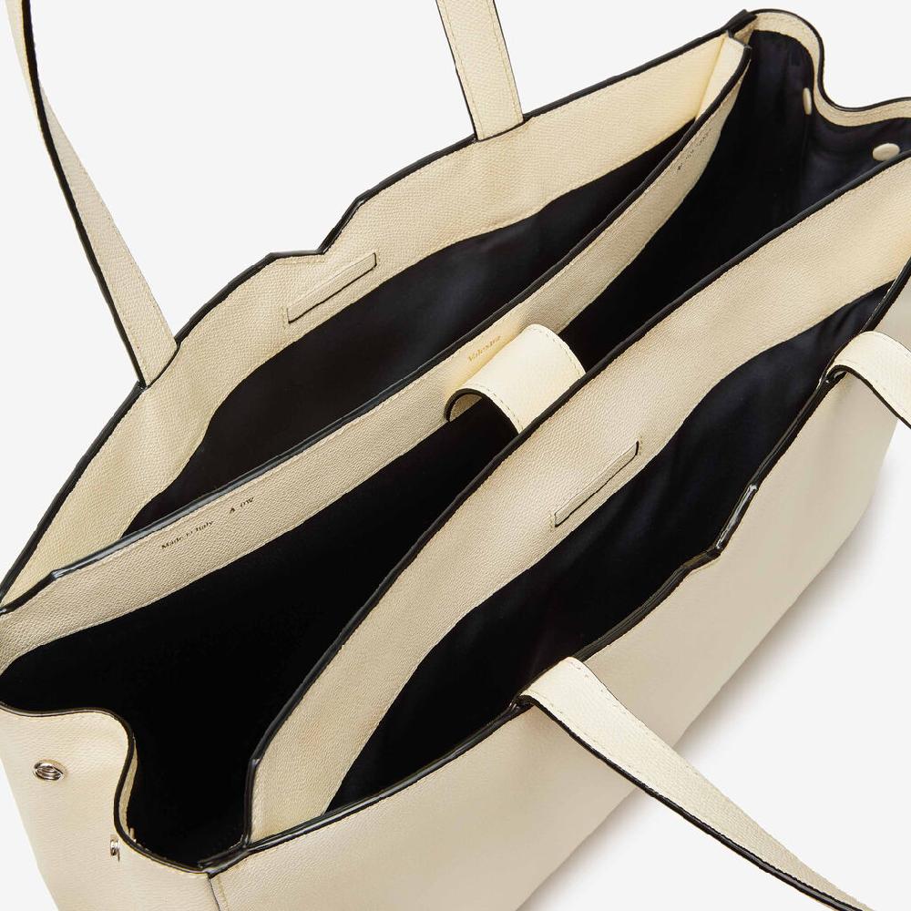 Valextra Shopping bag orizzontale da Uomo in Pelle Bianca | Valextra V-Line Offerta
