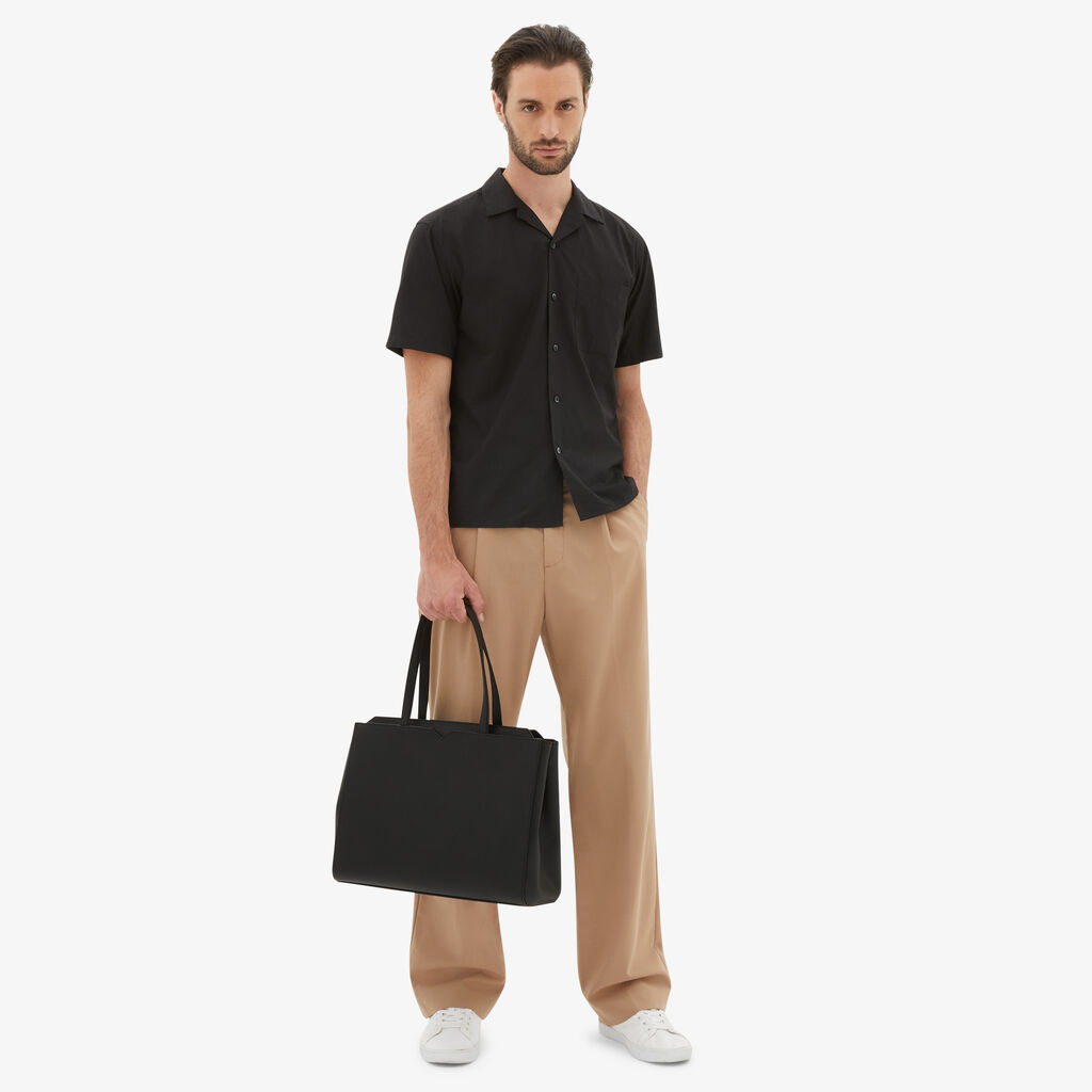 Valextra Shopping bag orizzontale da Uomo in Pelle Nera | Valextra V-Line Economico