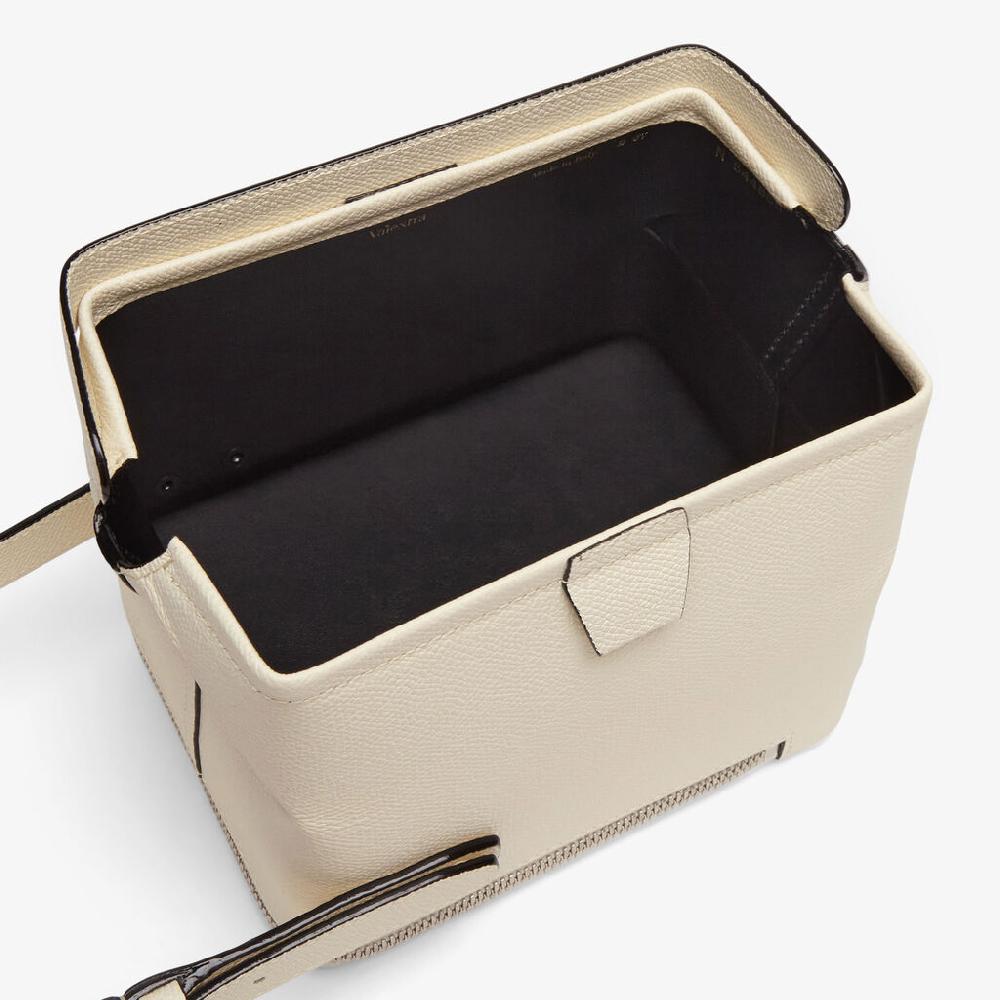 Valextra Borsa a mano Mini in Pelle Bianca | Valextra Tric Trac Saldi Di Fabbrica