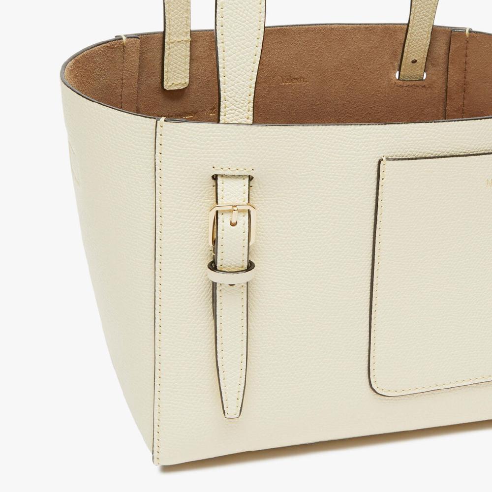Valextra Borsa Secchiello da Donna in Pelle Bianca | Valextra Soft Italy