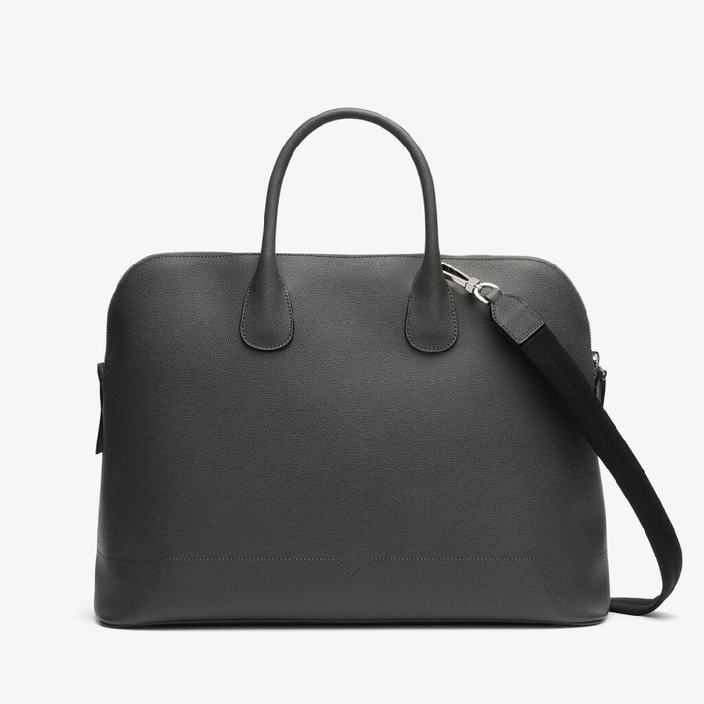 Valextra Tote bag con tracolla in Pelle Grigia | Valextra My Logo Nuovo