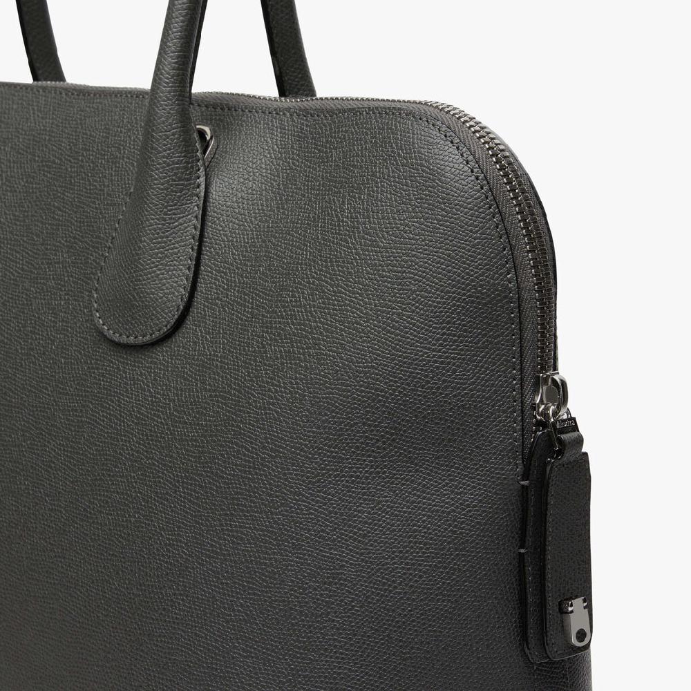 Valextra Tote bag con tracolla in Pelle Grigia | Valextra My Logo Nuovo