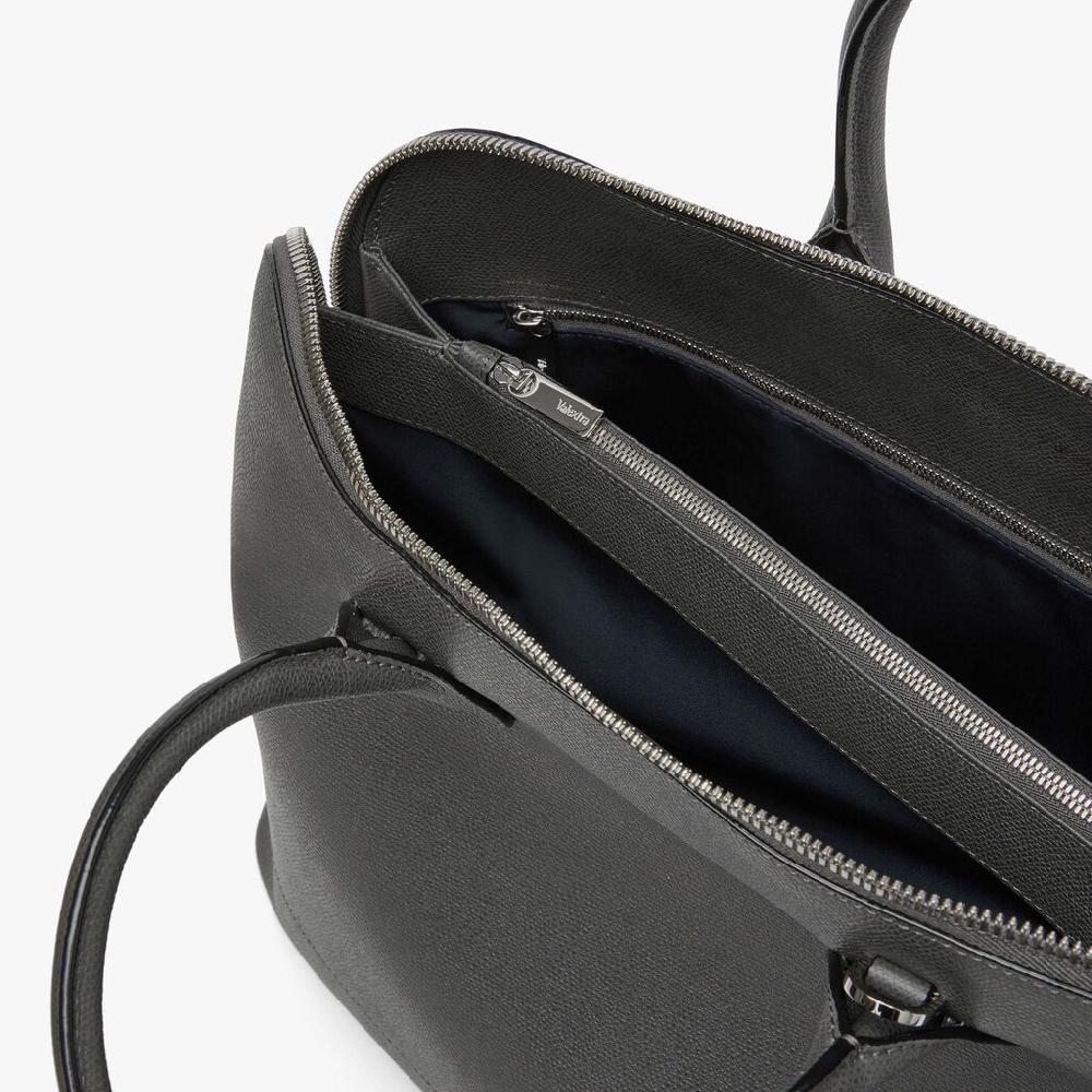 Valextra Tote bag con tracolla in Pelle Grigia | Valextra My Logo Nuovo