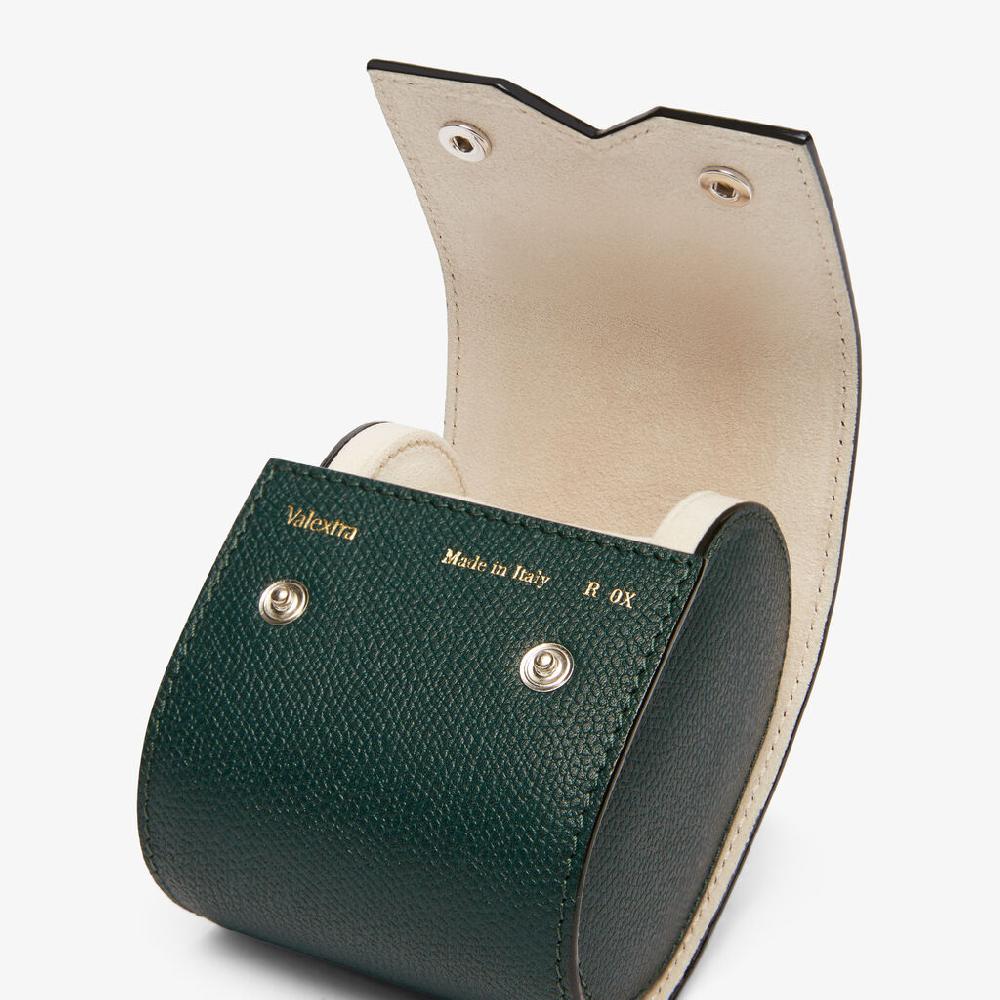 Valextra Porta orologio singolo di Lusso in Pelle Verde | Valextra V-Line Qualità