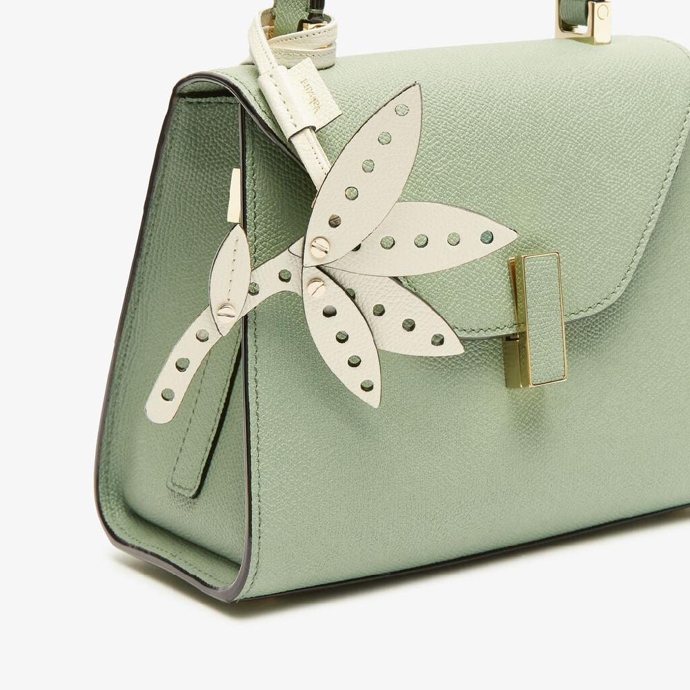 Valextra Charm Engineering Beauty Fiore | Pelle di vitello Millepunte | Bianco Pergamena | Valextra Spedizione Gratuita